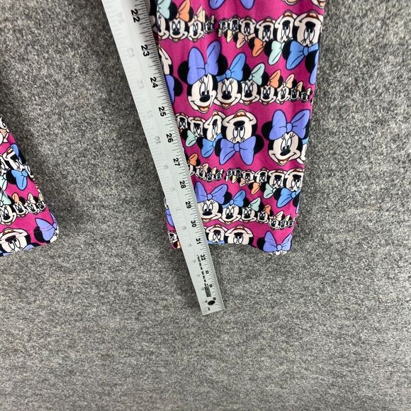LulaRoe Activewear Leggings Women M Medium Purple Minnie Mouse Print Capri - Picture 7 of 10